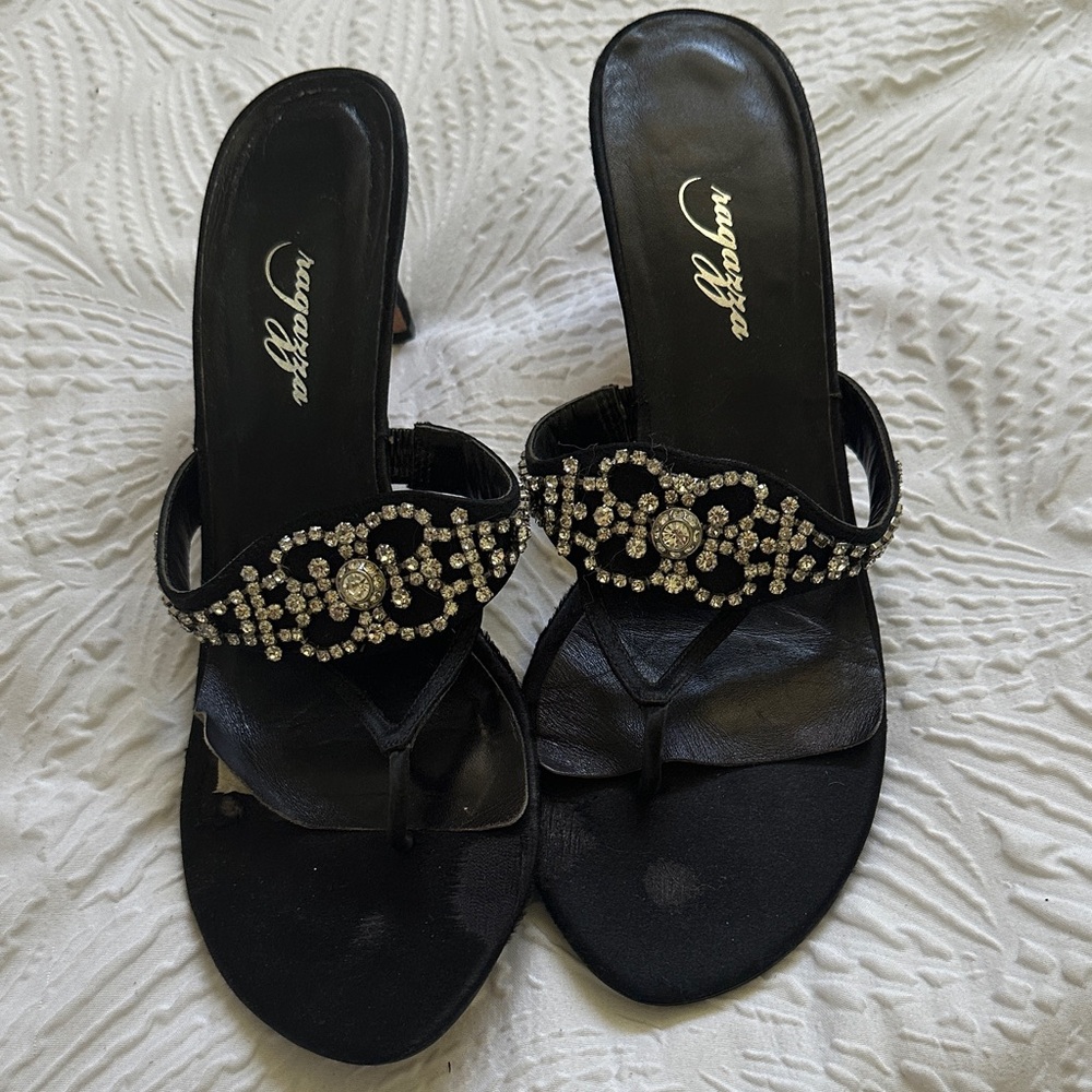 Nagazza Black Rhinestone Heels
